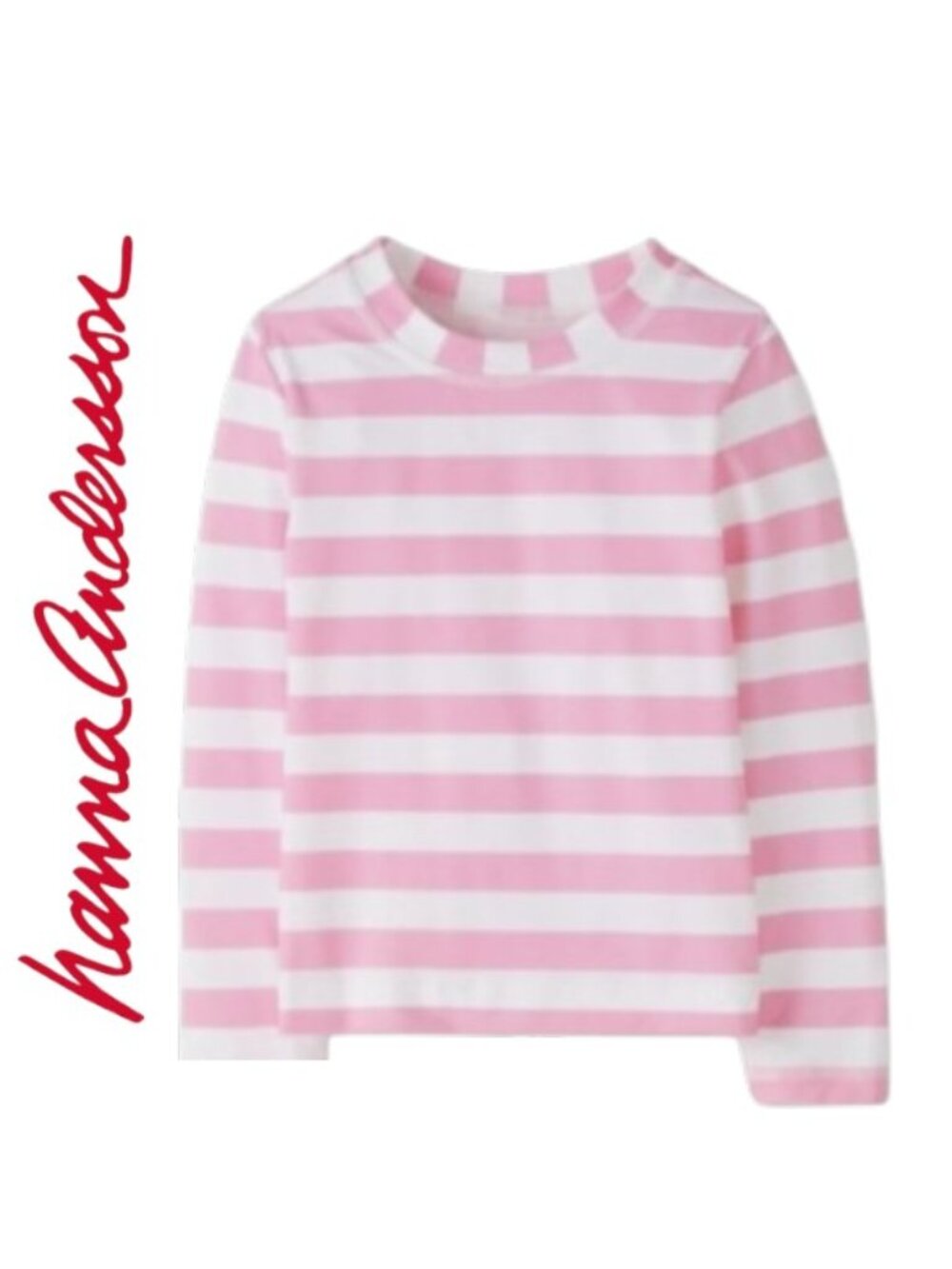 Hanna Andersson Toddler Pink and White Striped Rash Guard Size US 2T EU 85 cm